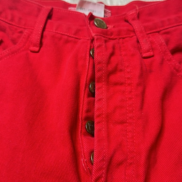 Vintage Guess Women's Red Denim High Waist Bermuda Shorts 100% Cotton 29 - Picture 3 of 12